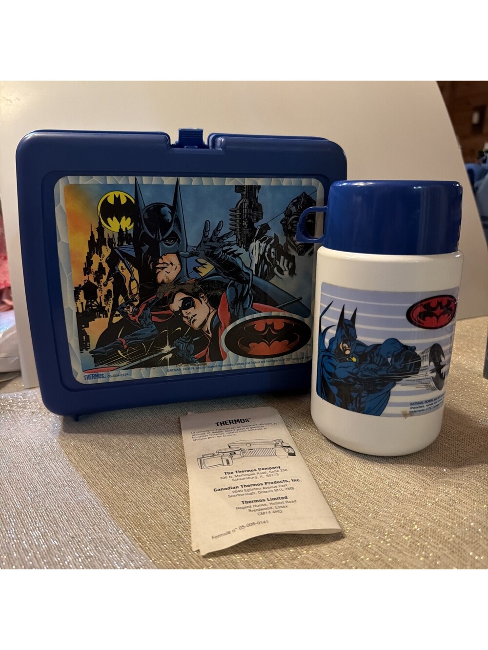 BATMAN & ROBIN MOVIE LUNCHBOX  1997  THERMOS